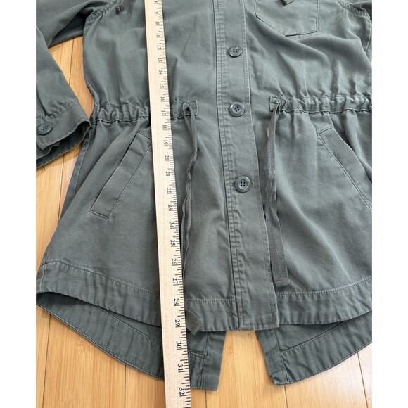 Brass Plum Green Khaki Military Army Jacket Women’s Sz M Hood Drawstring Pockets - Picture 4 of 8